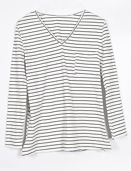 xxxiticat Women's Striped Long Sleeve T-Shirt Black and